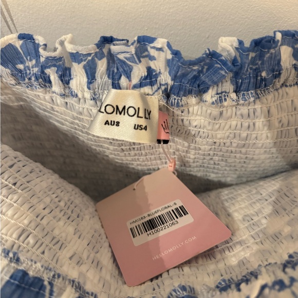 Hello Molly Blue and White Floral Mini Dress - Picture 4 of 4